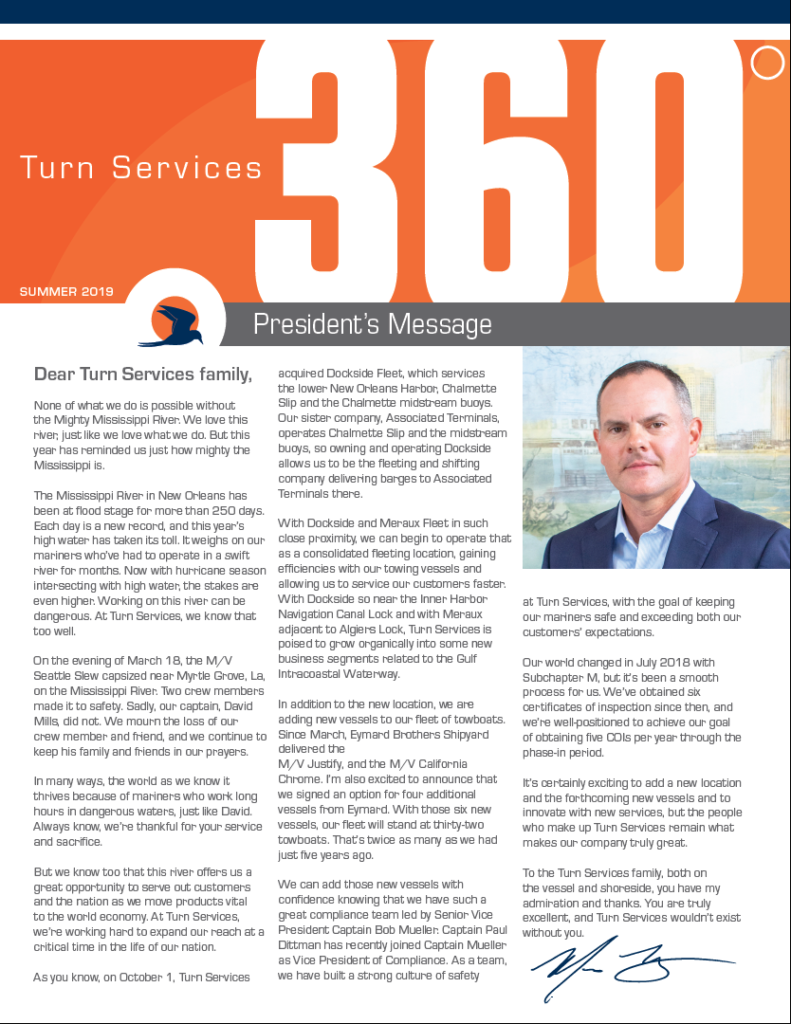 Turn Services Summer 2019 Newsletter